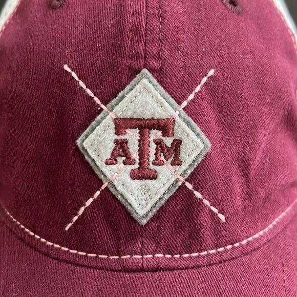 Adidas Texas A&M Youth SnapBack Mesh Hat Cap Maroon White Pink Adjustable - Picture 3 of 10